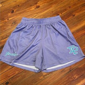 Inaka Power Lavender Mesh Shorts with Navy Logo Accent